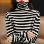New Striped Ruffled-neck Thermal Top Made From Teddy Fleece - Image 6