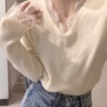 Casual Soft-style Top With A Designer Touch Featuring Lace Paneling And Reversible Wear - Image 2