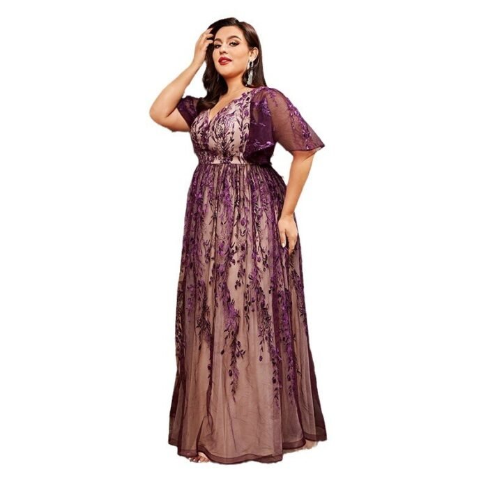 Plump Girls Wearable Evening Gown Noble Temperament Tummy Hiding - Image 2