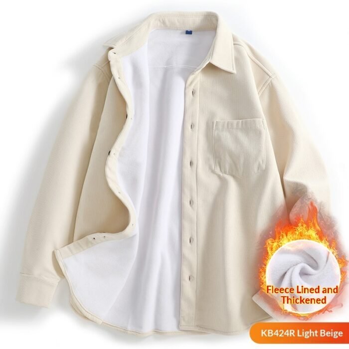 Mens Retro Corduroy Long-Sleeve Shirt - Image 3