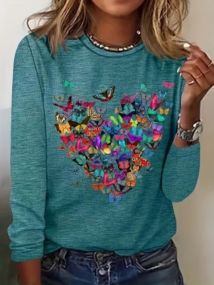 3D Digital print Floral Crew neck Long sleeve Pullover - Image 10
