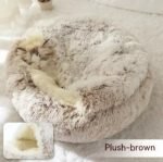 2 In 1 Dog And Cat Bed Pet Winter Bed Round Plush Warm Bed House Soft Long Plush Pets Bed Pet Products - Image 6