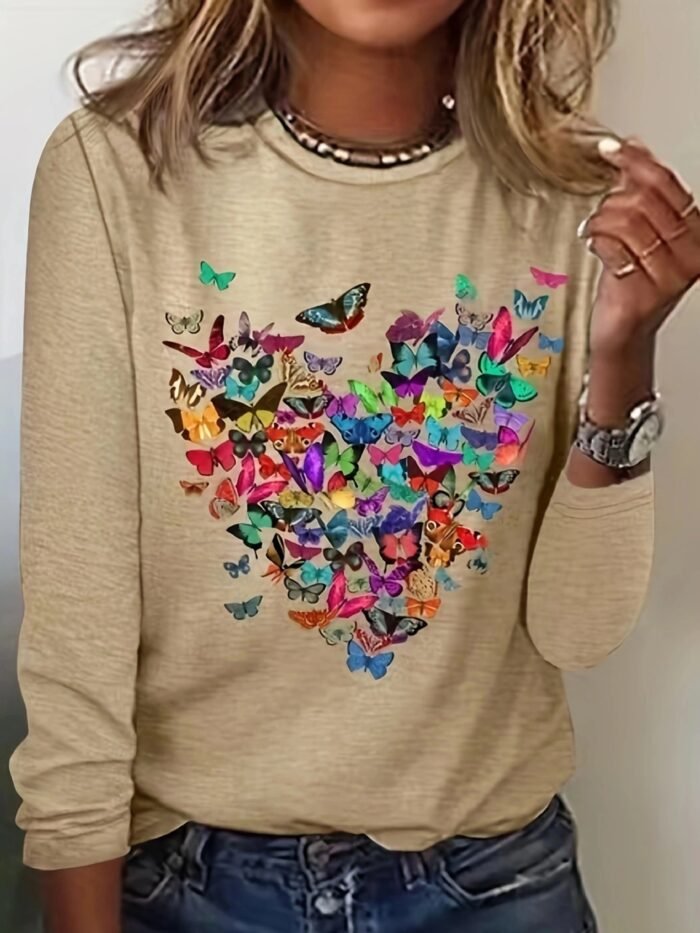 3D Digital print Floral Crew neck Long sleeve Pullover - Image 6
