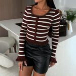 Y2K Chic Striped Knitted Top