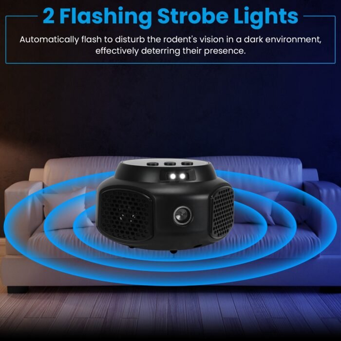 1Pc 360 Degree Ultrasonic Mice Repellent Indoor Rodent Repeller Rat Squirrel Rodent Chaser With 3 Modes 2 Strobe Lights For Kitchen Warehouse - Image 4