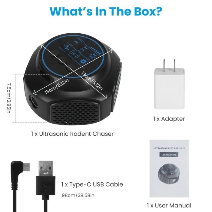 1Pc 360 Degree Ultrasonic Mice Repellent Indoor Rodent Repeller Rat Squirrel Rodent Chaser With 3 Modes 2 Strobe Lights For Kitchen Warehouse - Image 6