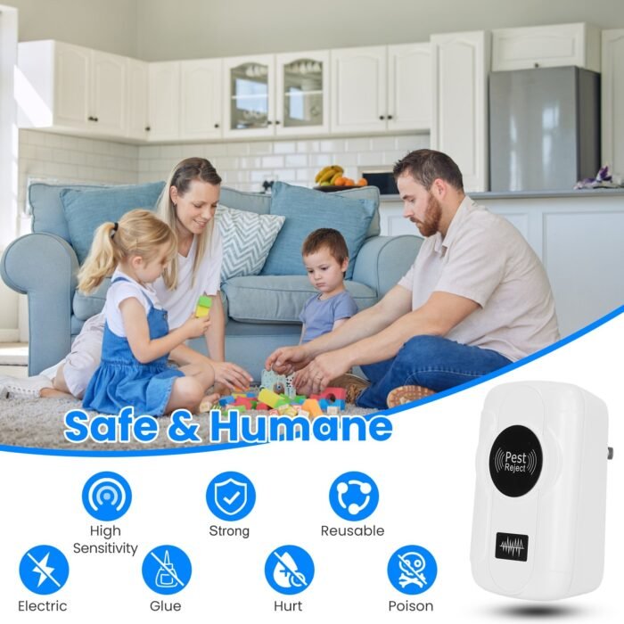 6 Pack 32-120KHz Ultrasonic Insect Repellent Indoor Plug In Bug Repellent Mosquito Roaches Mice Control With 3 Modes For Bedroom Garage Warehouse Office For Spring Summer - Image 9